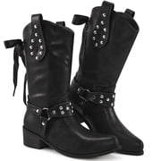 Ecetana Cowboy Boots for Women Western Booties Comfort Riding Rivet Mid Calf Boots
