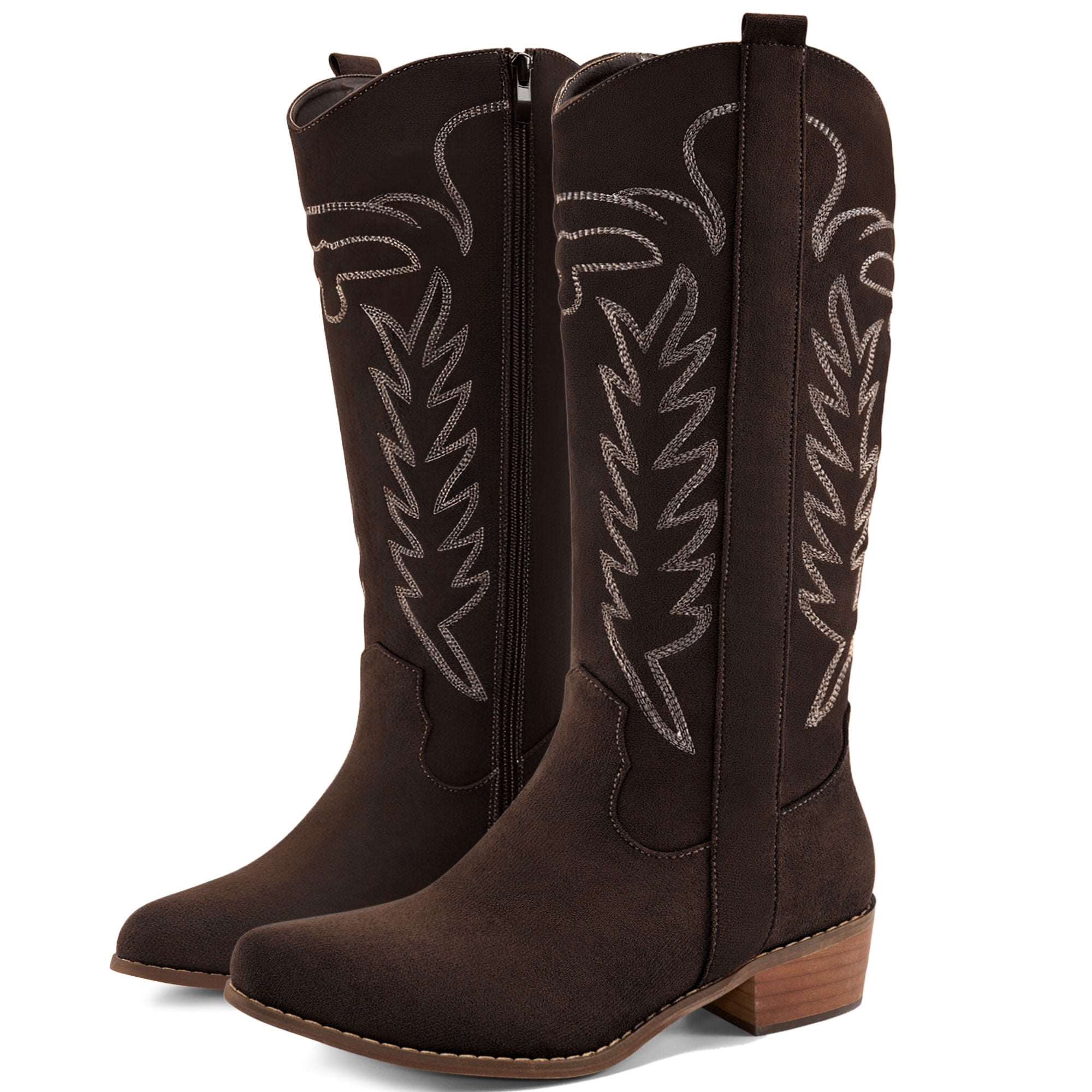 Ecetana Cowboy Boots for Women Wide Calf Cowgirl Boots with Classic — free download