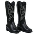 thumbnail image 1 of Ecetana Cowboy Boots for Women Wide Calf Square Toe Embroidered Western Cowgirl Boots, 1 of 7