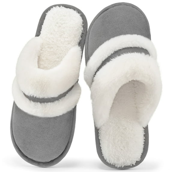 Ecetana Cozy Slippers for Women Indoor and Outdoor Fuzzy House Shoes with Memory Foam
