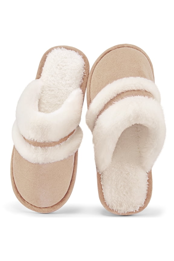 Cozy Slippers for Women Indoor and Outdoor Fuzzy House Shoes with Memory Foam