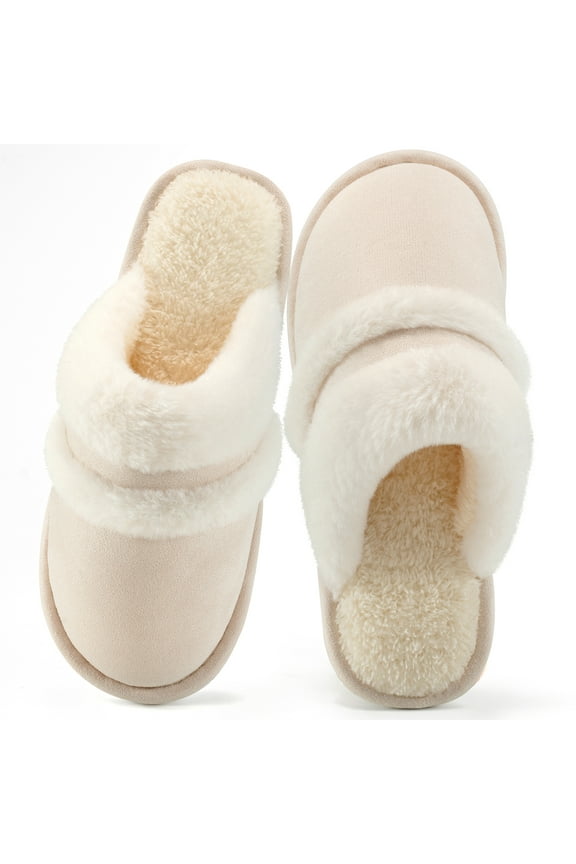 Cozy Slippers for Women Indoor and Outdoor Fuzzy House Shoes with Memory Foam
