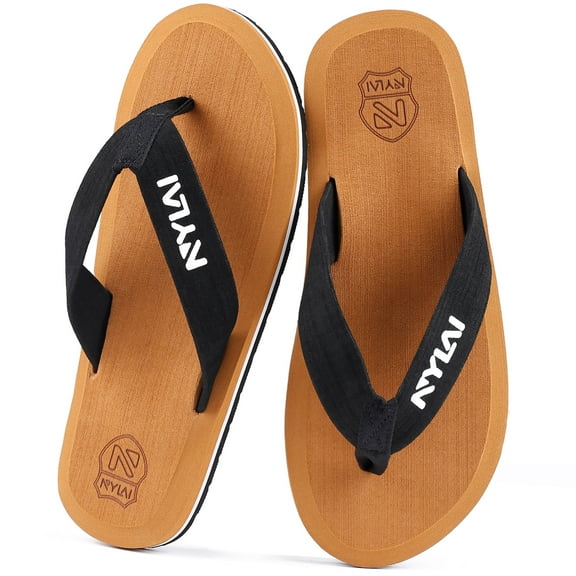 Ecetana Flip Flops for Men Yoga Mat Thong Sandals with Arch Support Comfort Beach Sandals