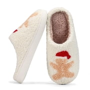 Ecetana Fuzzy House Slippers for Women Christmas Cozy Memory Foam Woman Slipper Indoor and Outdoor Winter Bedroom Shoes