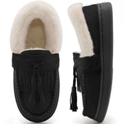 Ecetana Fuzzy Memory Foam Slippers for Women Comfortable Warm House shoes