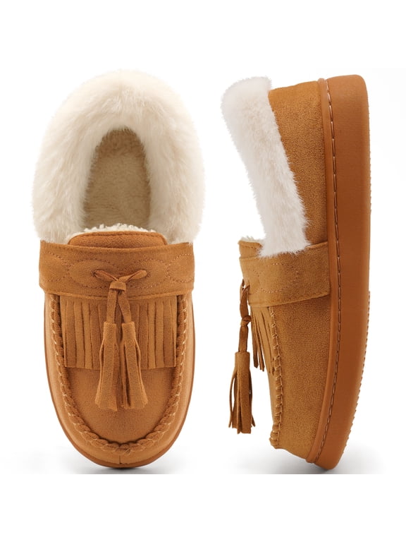 Fuzzy Memory Foam Slippers for Women Comfortable Warm House shoes
