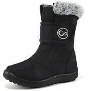 ECETANA Girls Boys Kids Snow Boots Waterproof Slip Resistant Outdoor Winter Shoes