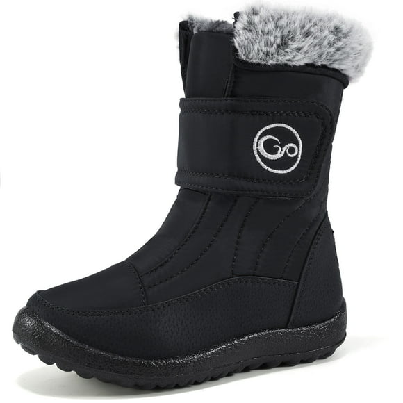 Ecetana Girls Boys Kids Snow Boots Waterproof Slip Resistant Outdoor Winter Shoes