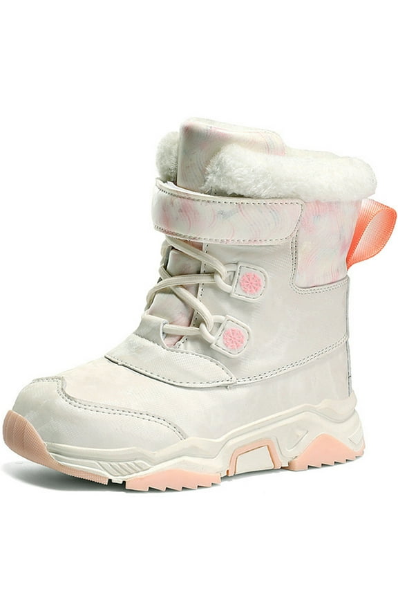 Girls Boys Snow Boots Winter Waterproof Slip Resistant Cold Weather Shoes