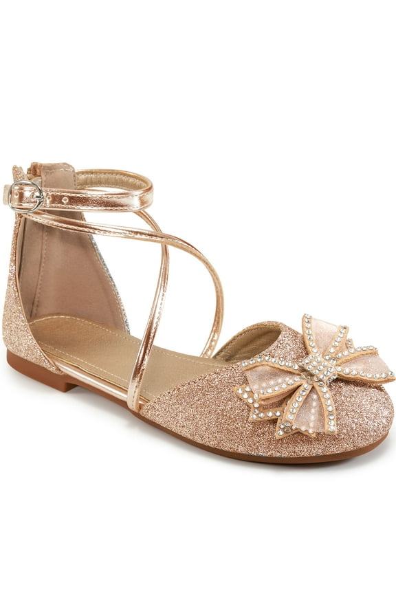 Girls Dress Shoes Ballerina Flats for Wedding Party Bow Comfort Dressy Flat Shoes