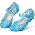 thumbnail image 1 of Ecetana Girls Jelly Sandals Princess Costumes Flats Shoes Cosplay Birthday Party Dress Up Shoes for Kids Toddler, 1 of 7