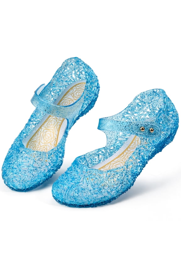 Girls Jelly Sandals Princess Costumes Flats Shoes Cosplay Birthday Party Dress Up Shoes for Kids Toddler