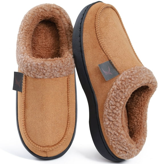 Ecetana House Slippers for Men Memory Foam Fuzzy Slippers Non Slip House Shoes for Men Indoor/Outdoor