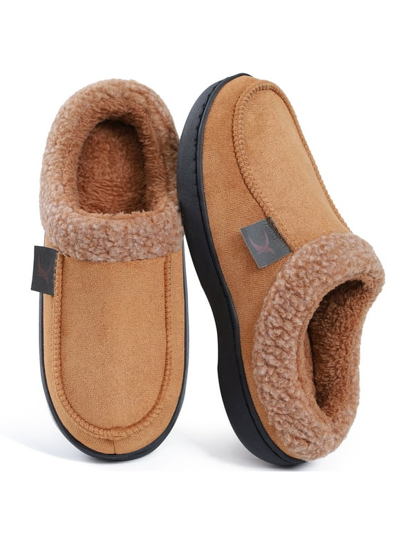 House Slippers for Men Memory Foam Fuzzy Slippers Non Slip House Shoes for Men Indoor/Outdoor