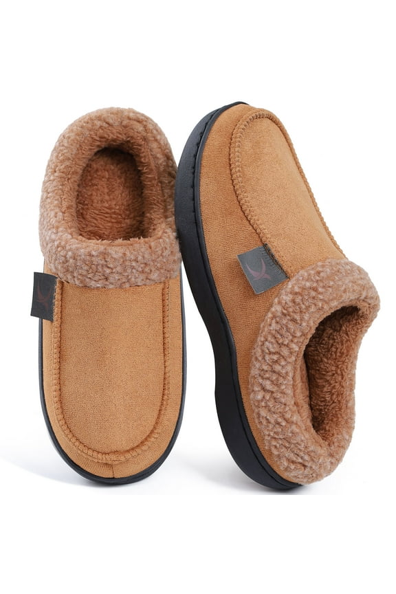 House Slippers for Men Memory Foam Fuzzy Slippers Non Slip House Shoes for Men Indoor/Outdoor