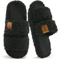 thumbnail image 1 of Ecetana House Slippers for Women Open Toe Fuzzy Slippers Slides Memory Foam Indoor House Shoes, 1 of 6