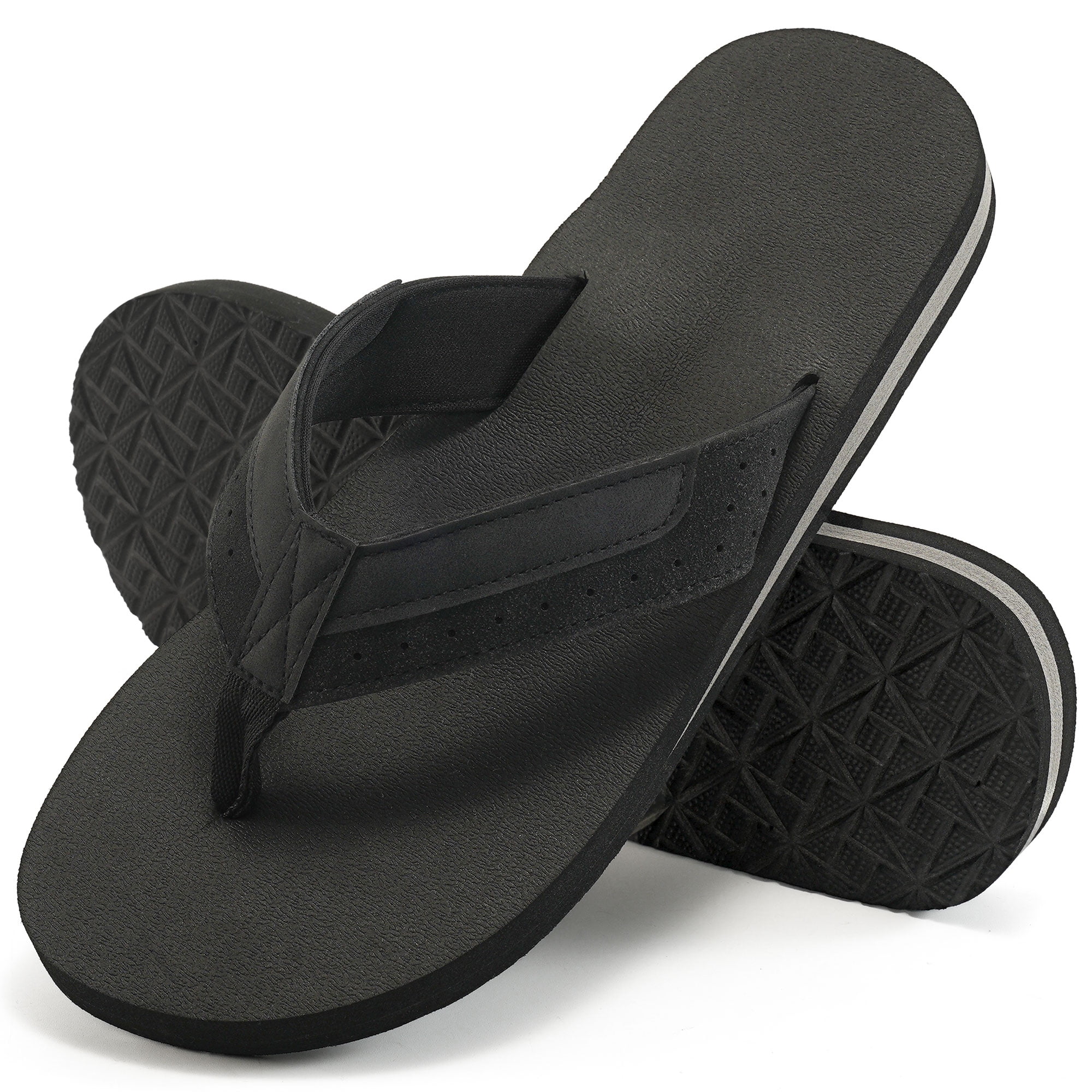 Ecetana Men s Flip Flops Comfort Yoga Mat Leather Beach Thong Sandals with Arch Support Walmart