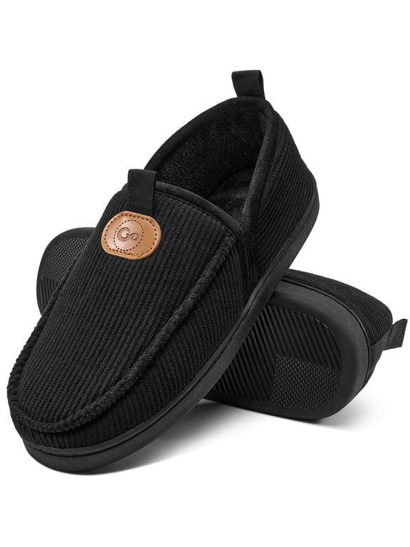 Men's Moccasin Slippers Non Slip Memory Foam House Shoes Comfy Warm Soft Loafer Slippers
