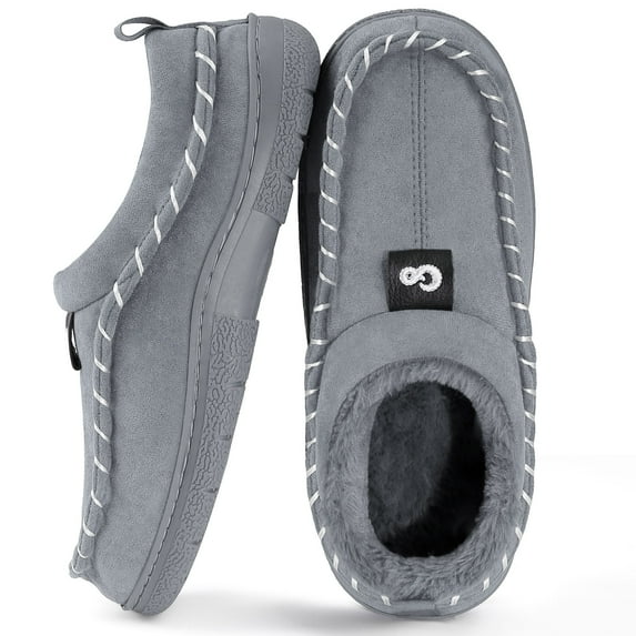 Ecetana Men's Slippers Memory Foam Fuzzy Slippers Comfy Slip On House Shoes for Men