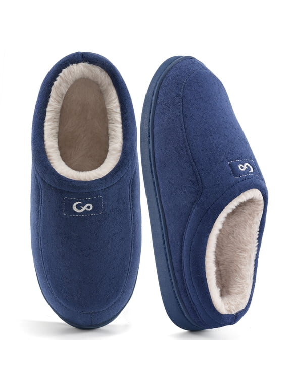 Men's Slippers Slip On Memory Foam House Slippers Comfy Warm Winter Home Shoes