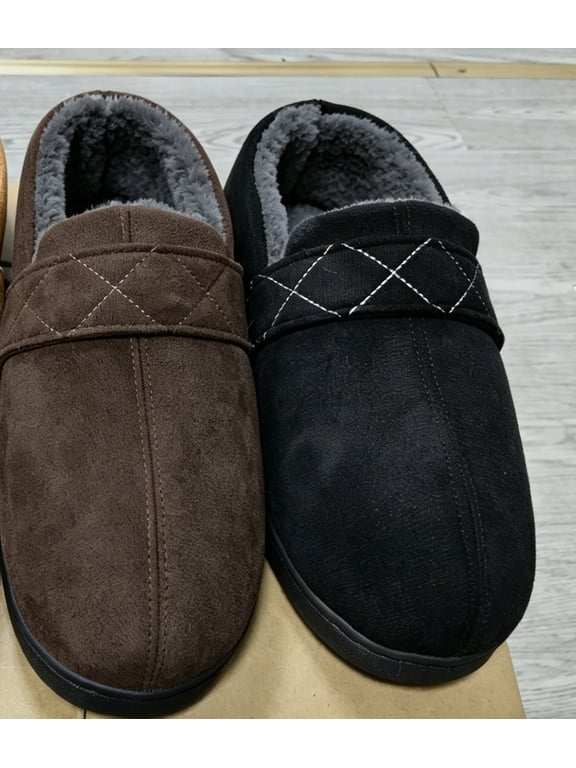 Men's Slippers Warm Memory Foam Home Shoes Anti-Slip Comfortable Winter Home Slippers