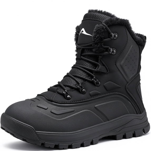 Ecetana Men's Waterproof Hiking Snow Boots Non-Slip Warm Ankle Boots for Trekking