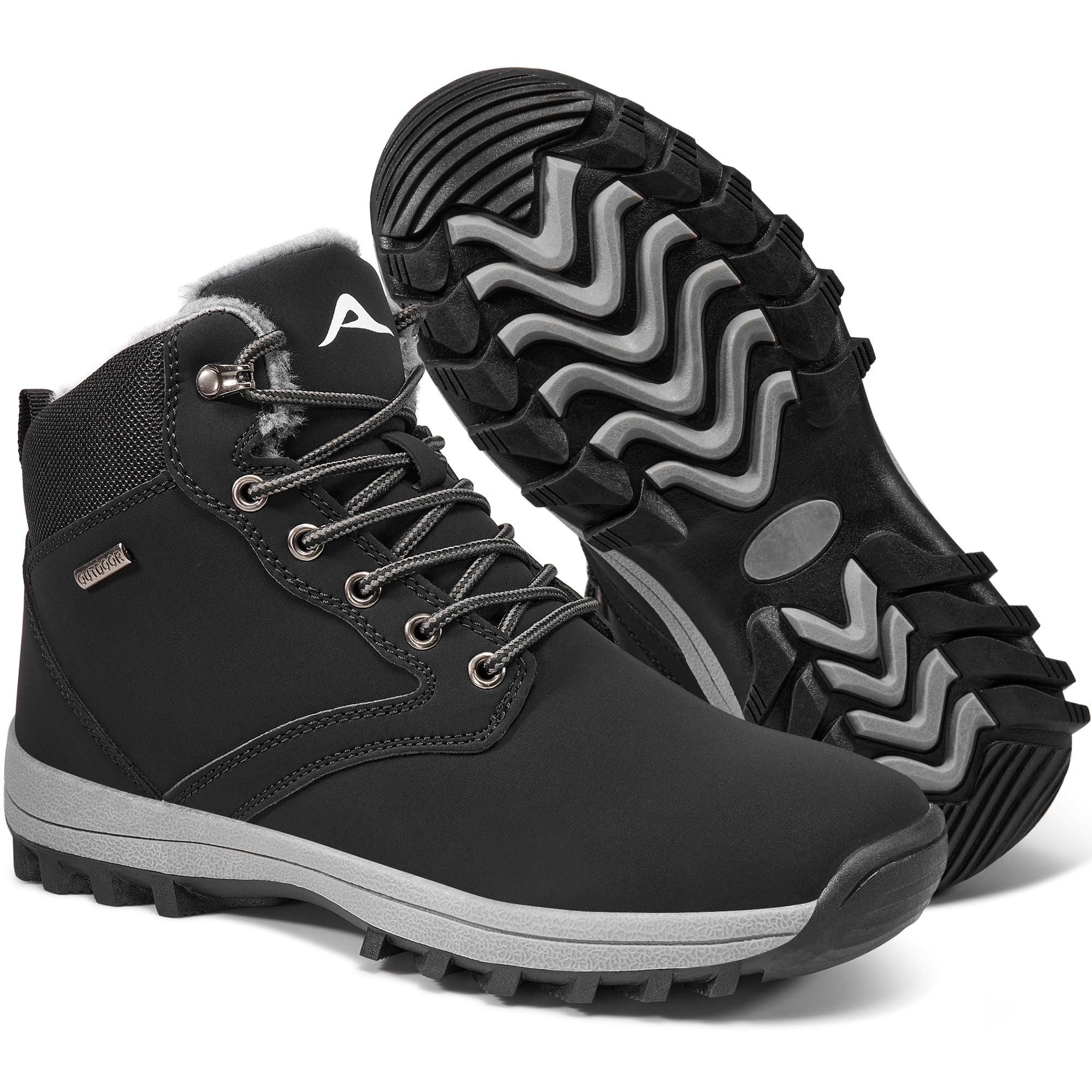 Realistic Snow Boot Ecetana Men's Waterproof Snow Boots Insulated Warm Lined Winter Boot ...