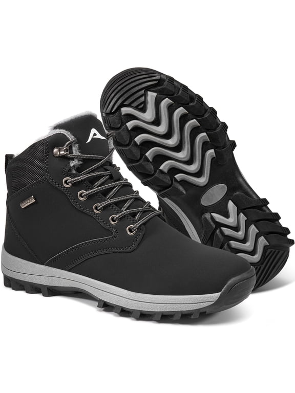 Men's Waterproof Snow Boots Insulated Warm Lined Winter Boot for Cold Weather Non-Slip Outdoor Trekking Hiking Shoes