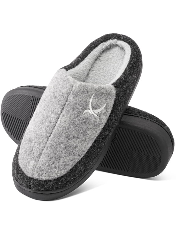 Mens House Slippers with Memory Foam Cozy Warm Slip On House Shoes for Indoor Outdoor