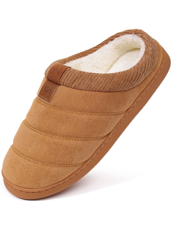 Mens Slippers Cozy Memory Foam Scuff Slippers Casual Slip On Warm House Shoes