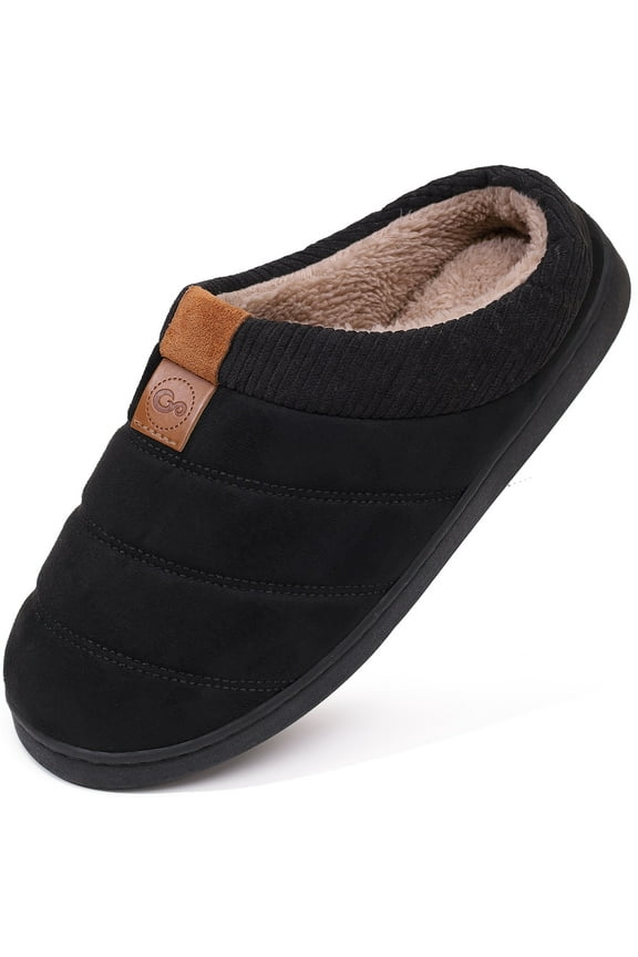 Mens Slippers Cozy Memory Foam Scuff Slippers Casual Slip On Warm House Shoes