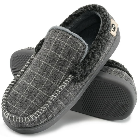 Ecetana Mens Slippers Memory Foam Loafer Slippes for Men Indoor Outdoor Slip On House Shoes