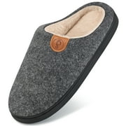 Ecetana Mens Slippers Memory Foam Warm House Slippers for Men Non Slip Fuzzy Shoes