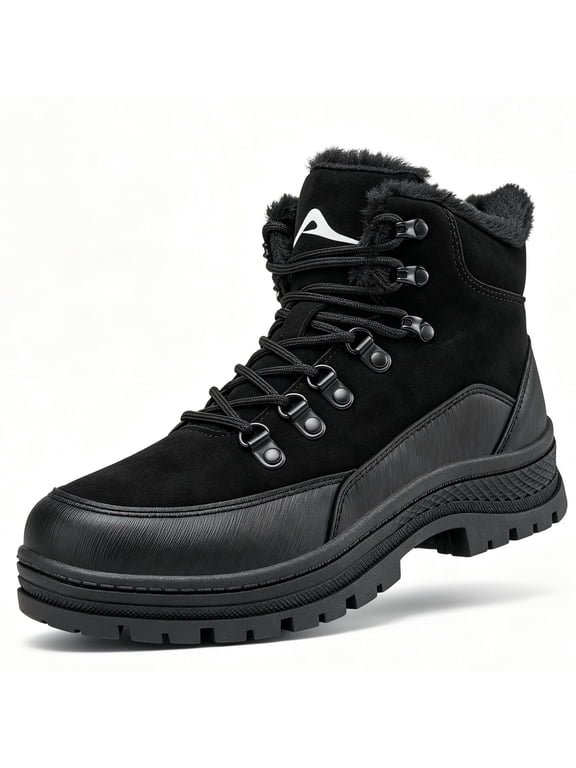 Mens Snow Boots Waterproof Mid Top Ankle Boot Non-Slip Outdoor Winter Boots