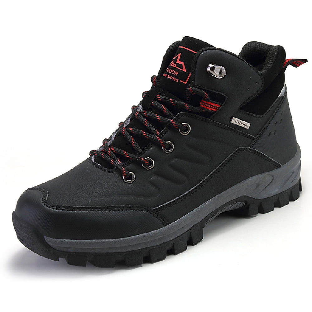 Mens Waterproof Hiking Boot Outdoor Anti-Slip Shoes, Black 11