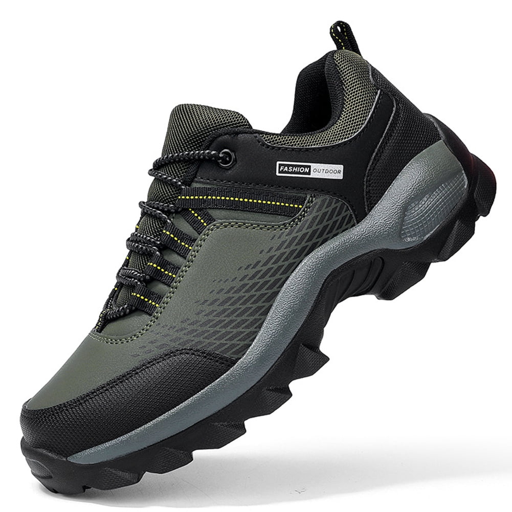Ecetana Mens Waterproof Hiking Shoes Anti-Slip Casual Shoes, Army Green ...