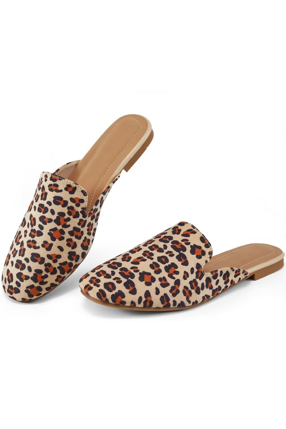 Mules for Women Backless Flat Slides Shoes Ladies Slip-on Loafers