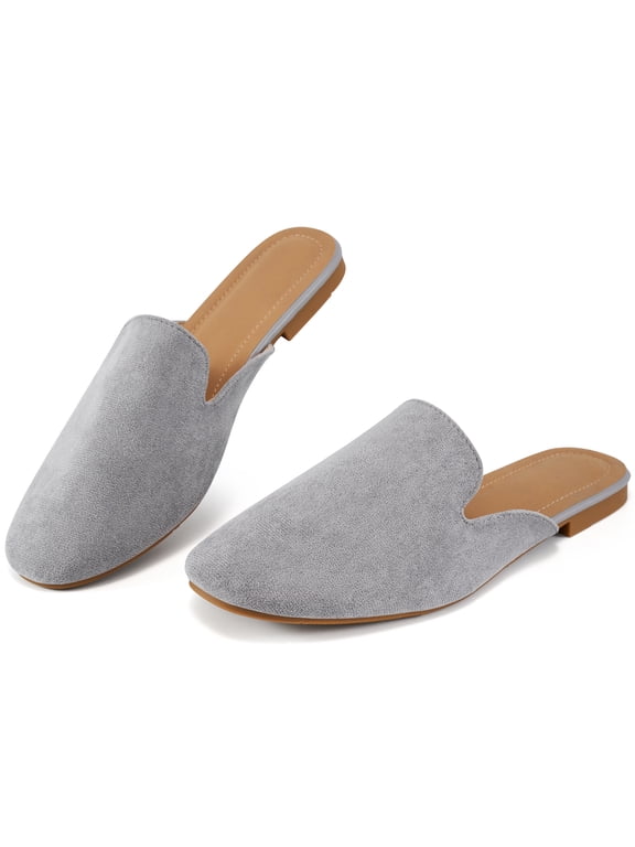 Mules for Women Backless Flat Slides Shoes Ladies Slip-on Loafers