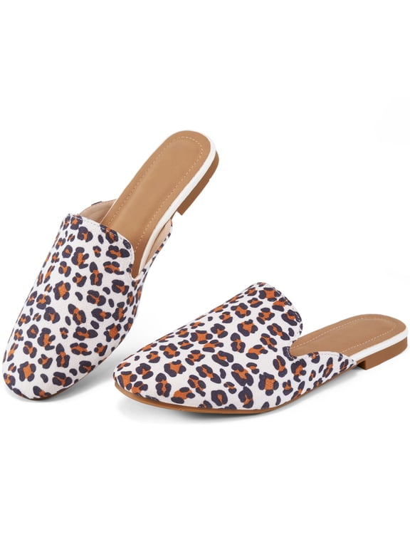 Mules for Women Backless Flat Slides Shoes Ladies Slip-on Loafers