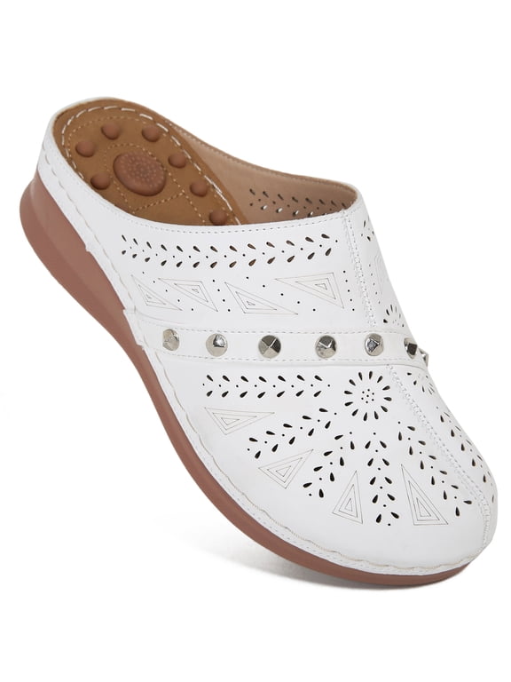Mules for Women Comfortable Closed Toe Women Wedge Sandals Slip On Shoes