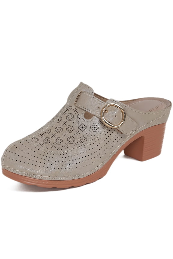 Mules for Women Wedge Sandals Comfortable Dressy Slip On Shoes