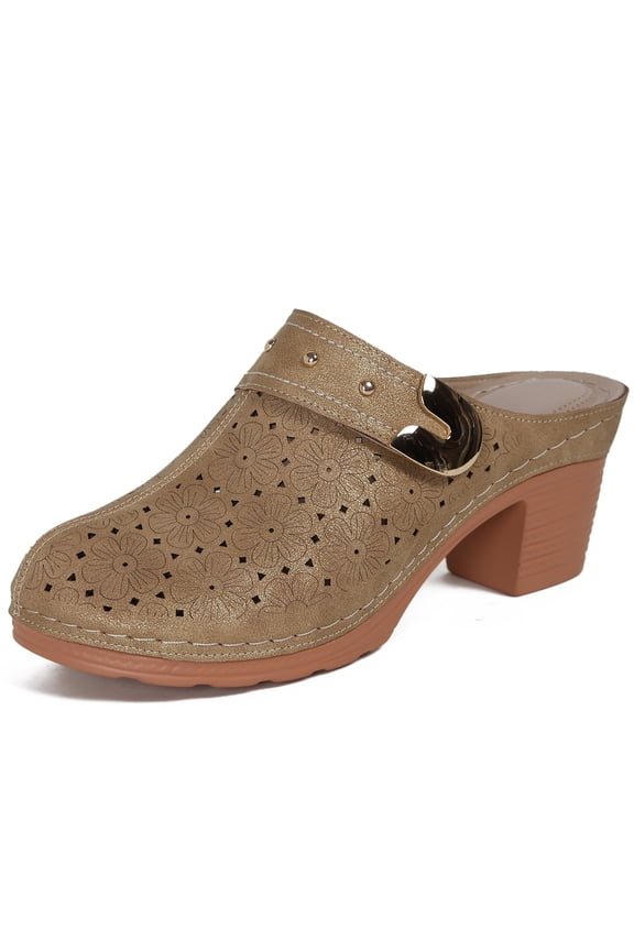 Mules for Women Wedge Sandals Comfortable Dressy Slip On Shoes