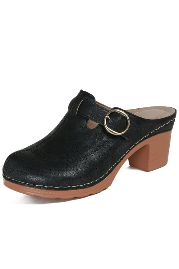 Mules for Women Wedge Sandals Comfortable Dressy Slip On Shoes