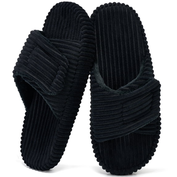 Ecetana Open Toe House Slippers for Women Memory Foam Bedroom Slippers Cozy Indoor House Shoes