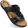 thumbnail image 1 of Ecetana Sandals for Women Flat Shoes Slip On Dressy Summer Comfortable Flower Slides Sandals, 1 of 7