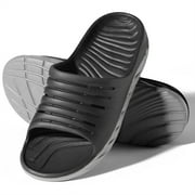 Ecetana Slide Sandals for Men Open Toe Thick Cushion Non Slip Pool Shower Sandals