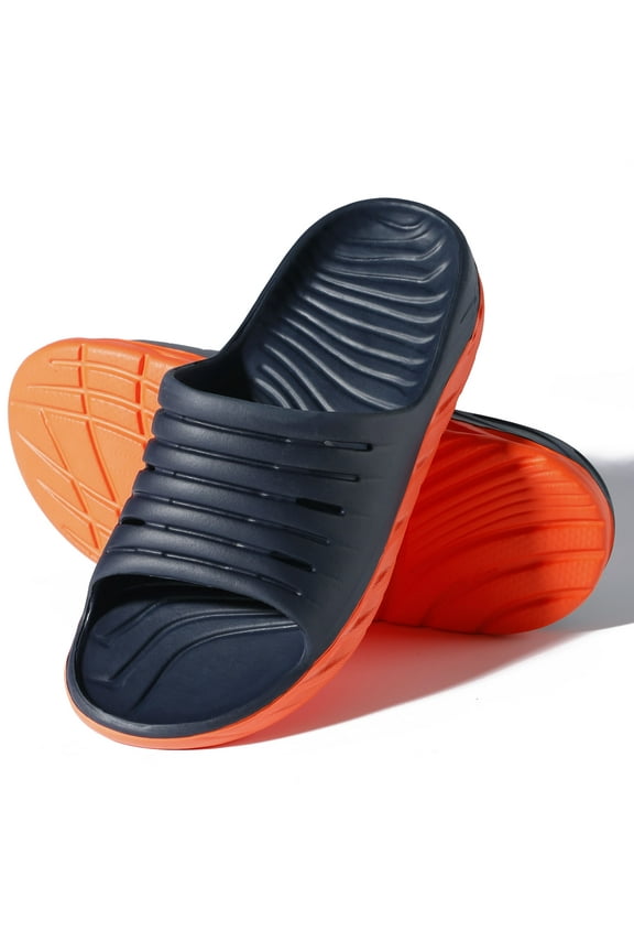 Slide Sandals for Men Open Toe Thick Cushion Non Slip Pool Shower Sandals