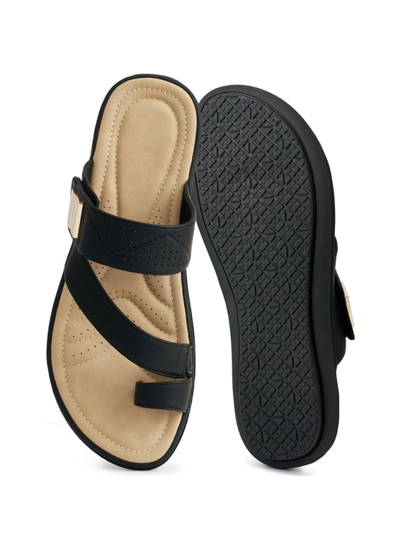 Slide Sandals for Women Flip Flops Comfort Non-Slip Summer Casual Shoes Dressy Beach Sandals