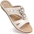 thumbnail image 1 of Ecetana Sandals for Women Flat Shoes Slip On Dressy Summer Comfortable Flower Slides Sandals, 1 of 7