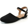 thumbnail image 1 of Ecetana Slingback Flats for Women Comfy Sandals for Women Closed Toe Low Wedge Ankle Strap Flats Shoes for Women, 1 of 5